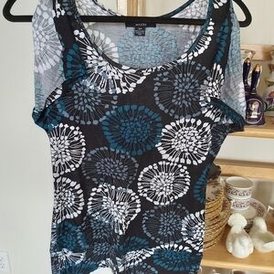 MAJORA TOP- BLUE,BLACK AND WHITE/B1